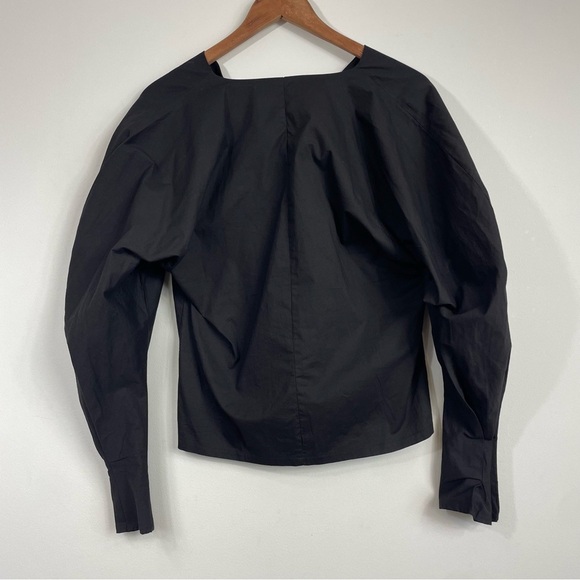 NWT Career Basics Top Button Small Brown Call Me On My Work Phone Cotton Sleeve - Picture 3 of 10